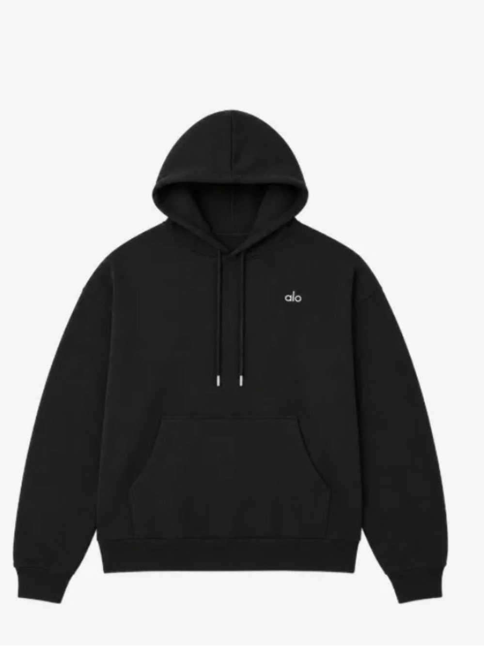 ALO Yoga Woman/Men's Black Pullover Hoodie with Subtle Logo